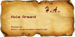 Haim Armand névjegykártya